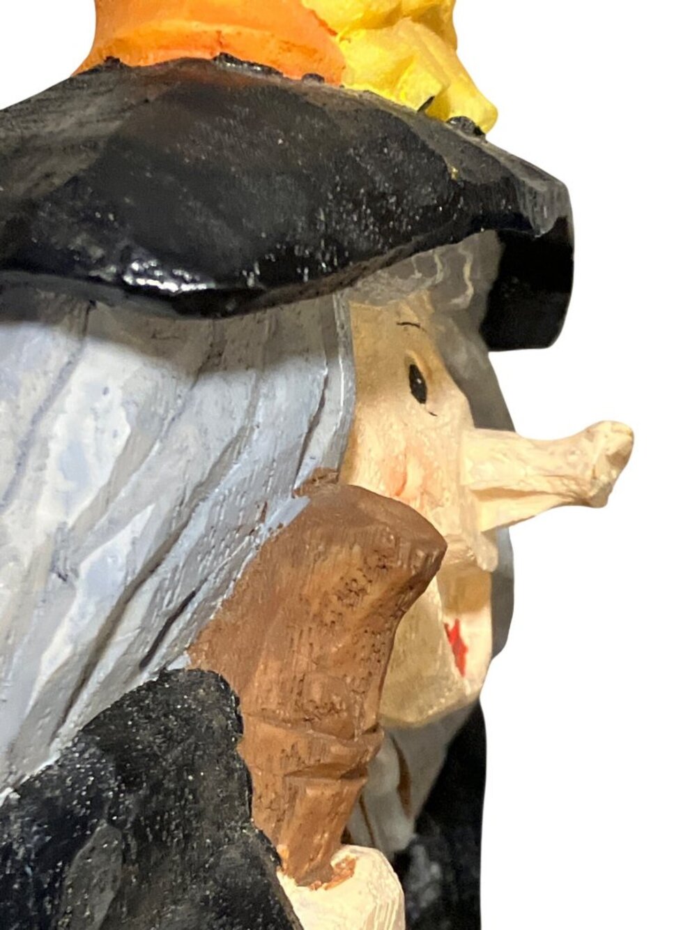 Hand Painted Halloween Witch Figurine With Broom & Pumpkin Rustic Fall Decor - Picture 9 of 11